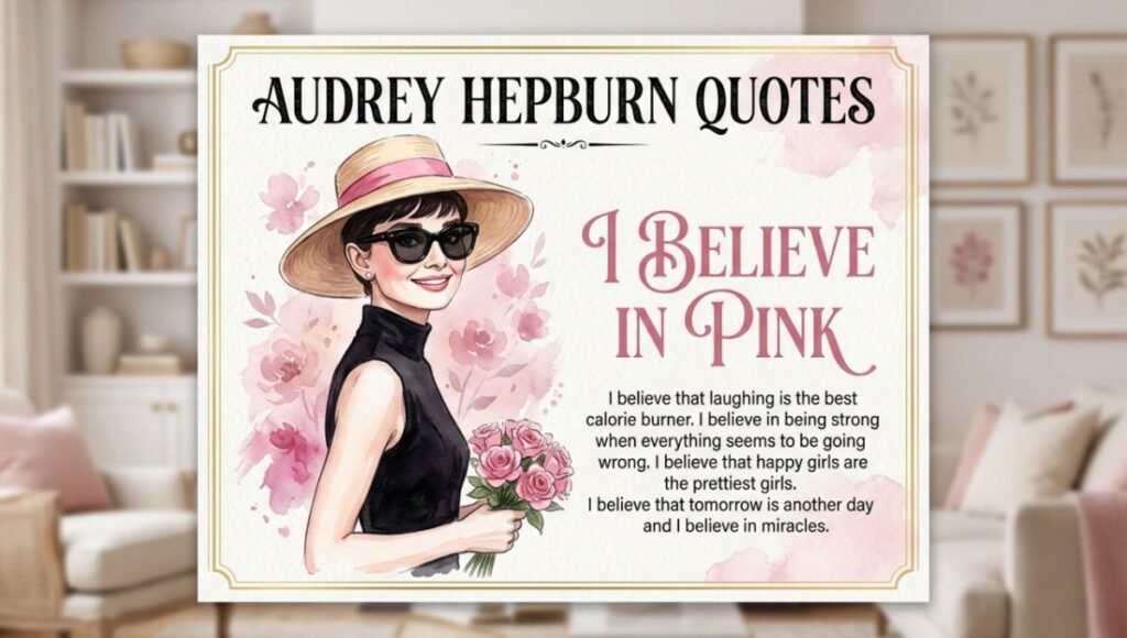 Audrey Hepburn Quotes I Believe in Pink